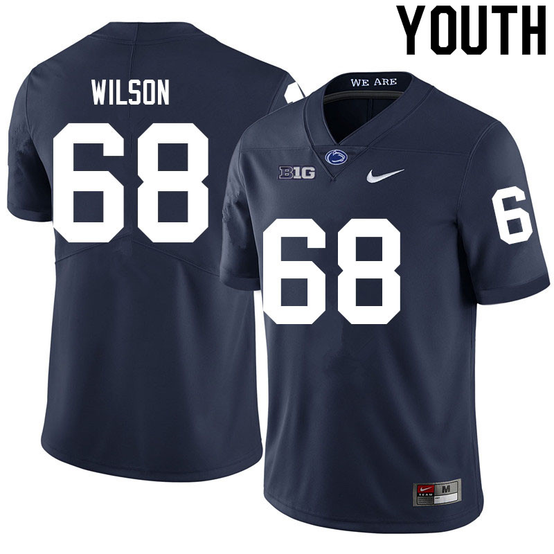 NCAA Nike Youth Penn State Nittany Lions Eric Wilson #68 College Football Authentic Navy Stitched Jersey RXG3698JQ